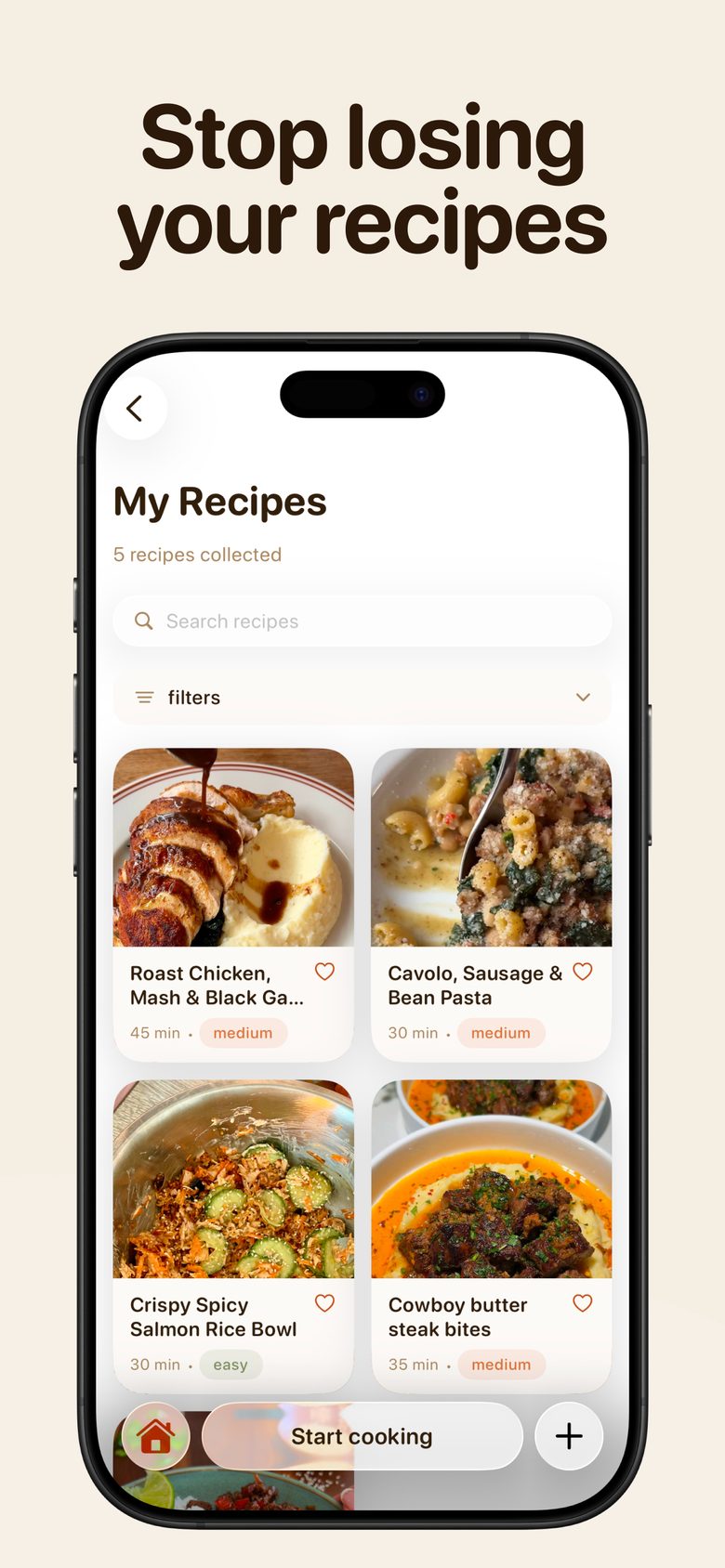 Recipal recipe collection — stop losing your recipes